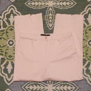 Women's TRIBAL Stretch Hi-Rise Chino Cropped Capri Dress Pants Pink Sz 8 EUC